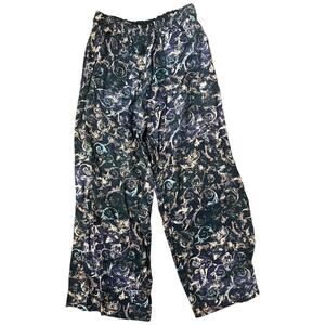 Lilka patterned lightweight pull on pants 100% rayon wide leg with pockets Med